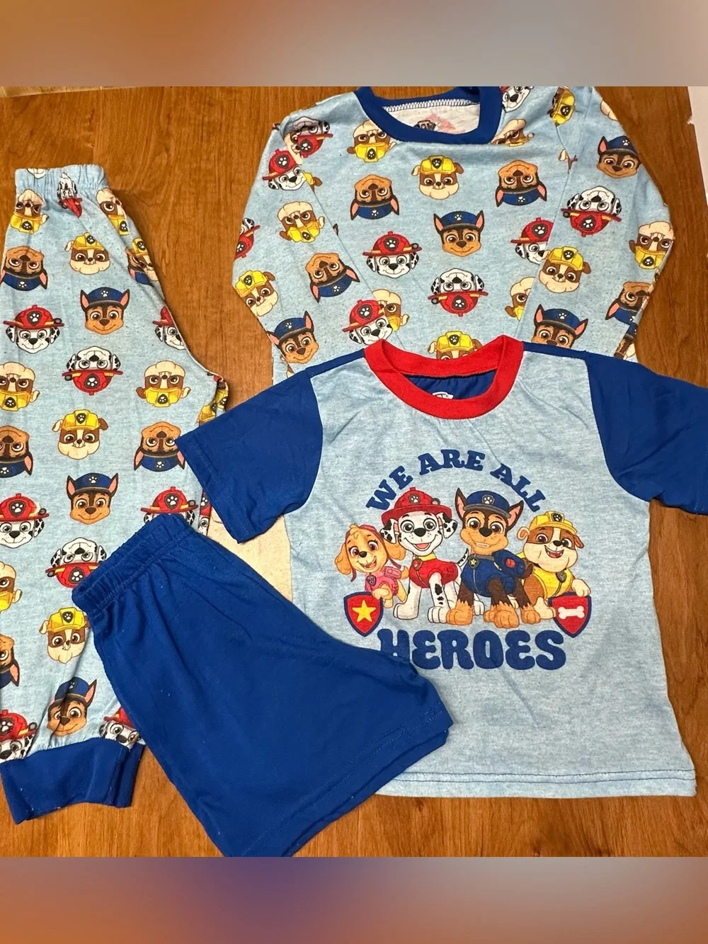Nickelodeon Paw Patrol Blue and Red Kids Tee - Logo Print pack 2 sets